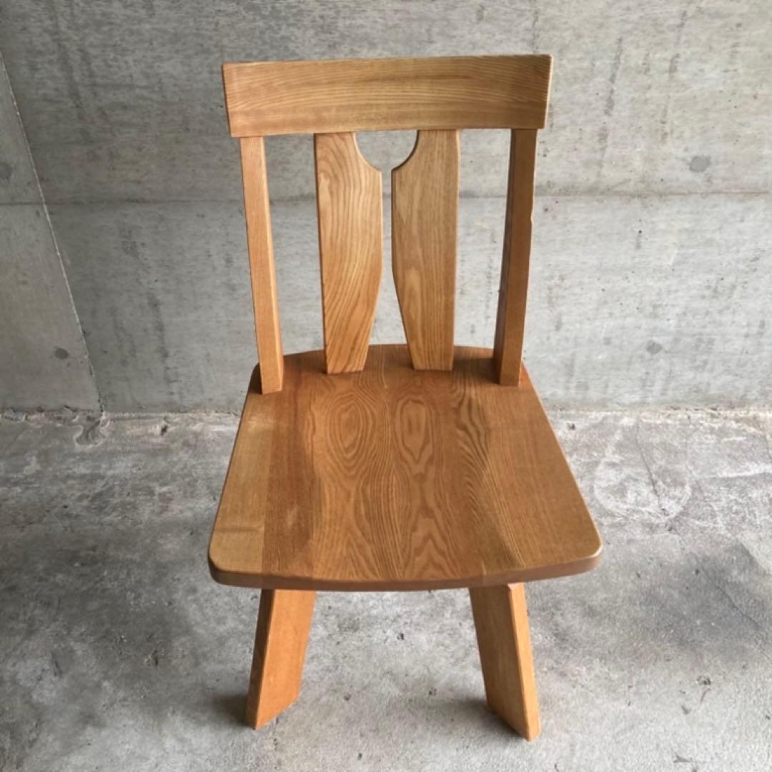 回転椅子 ダイニングチェア リビング 背もたれ 木製 タモ材 家具 レトロ