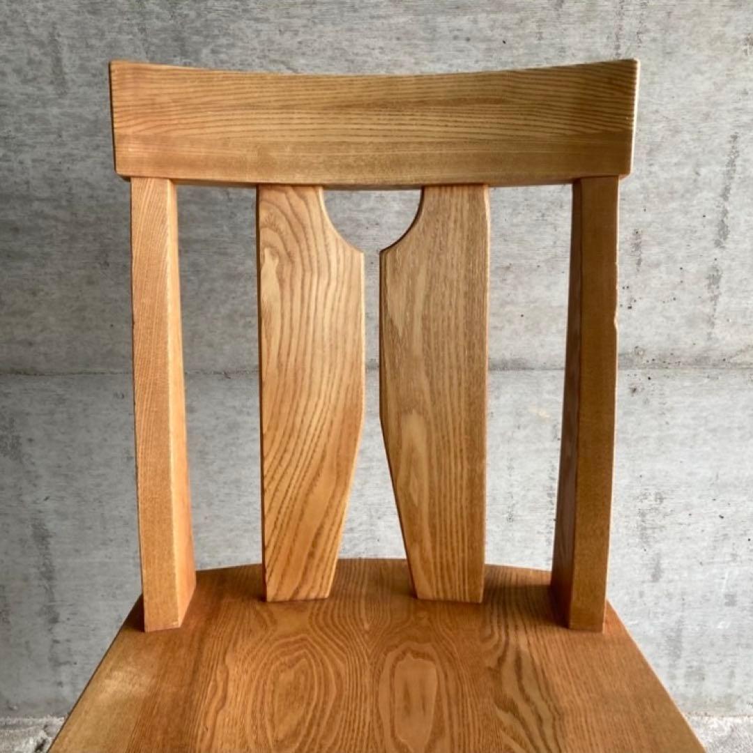 回転椅子 ダイニングチェア リビング 背もたれ 木製 タモ材 家具 レトロ