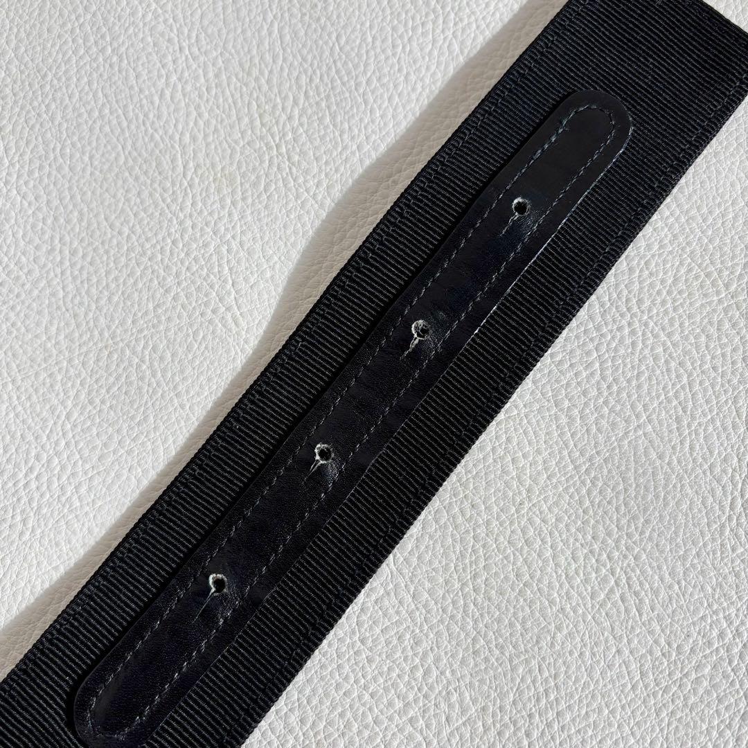 【美品】【フェラガモ】ヴァラ リボン ベルト ゴールド金具 黒 ブラック