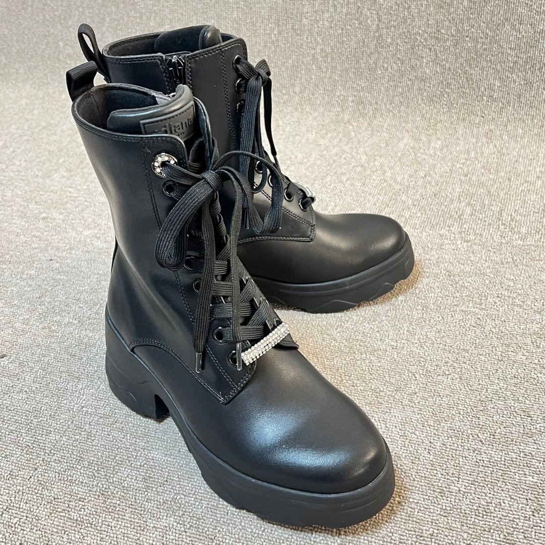 未使用品✨+diana サイドジップ レースアップブーツ 厚底 23.5㎝
