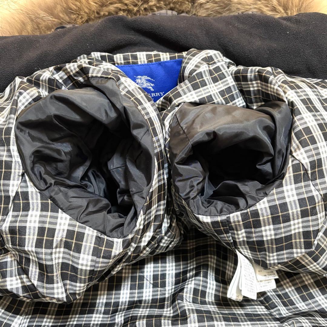 バーバリーブルーレーベル　キルティング　ダウンジャケット　タヌキファー　Mサイズ