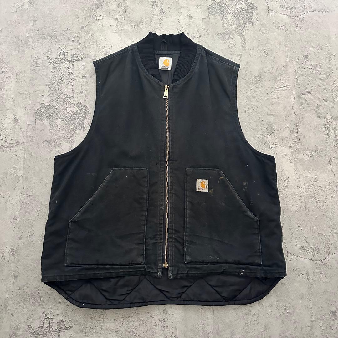 【Carhartt】カーハート（XL）ダックベスト＊フェード＊BLK＊