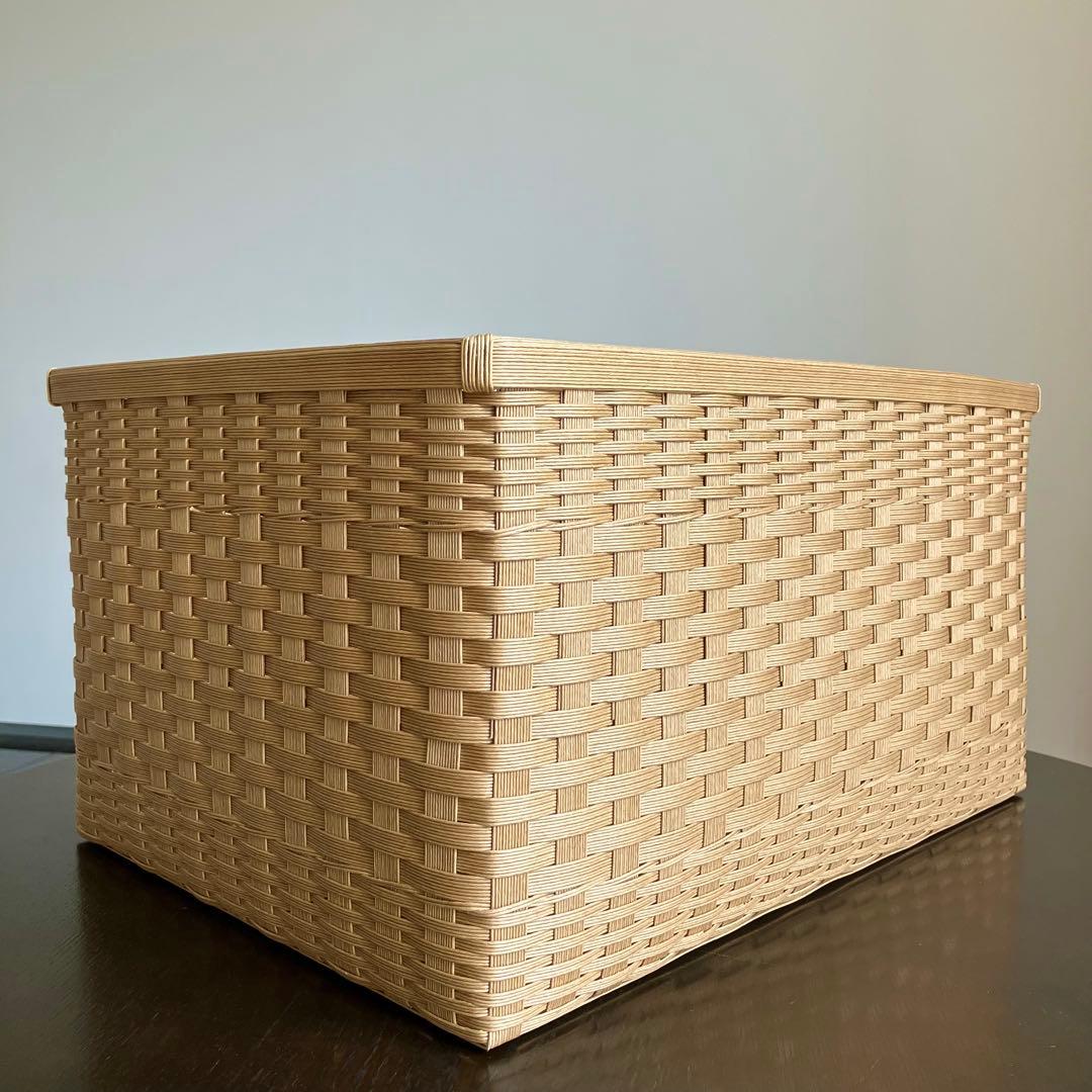 かかのり　エコクラフト　クラフトテープ　ボックス型のかご&鍋敷き