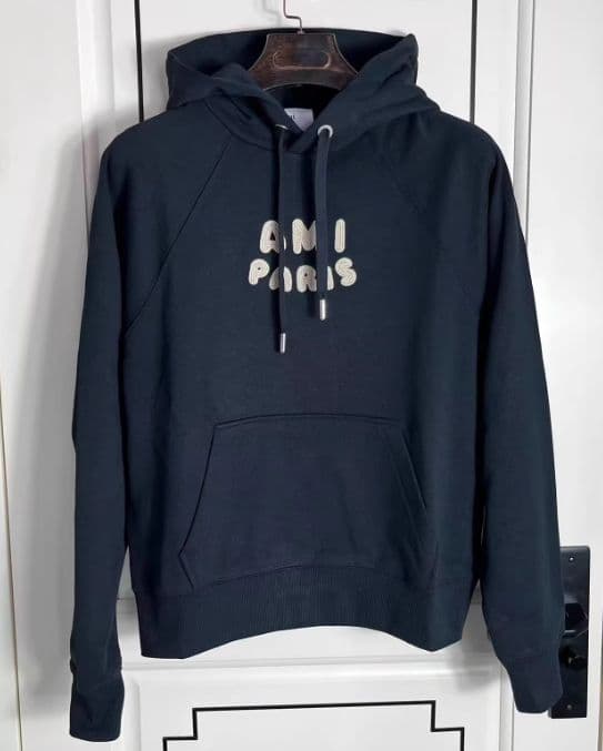 AMI パーカー ネイビー刺繍ロゴ