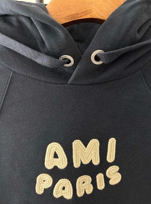AMI パーカー ネイビー刺繍ロゴ