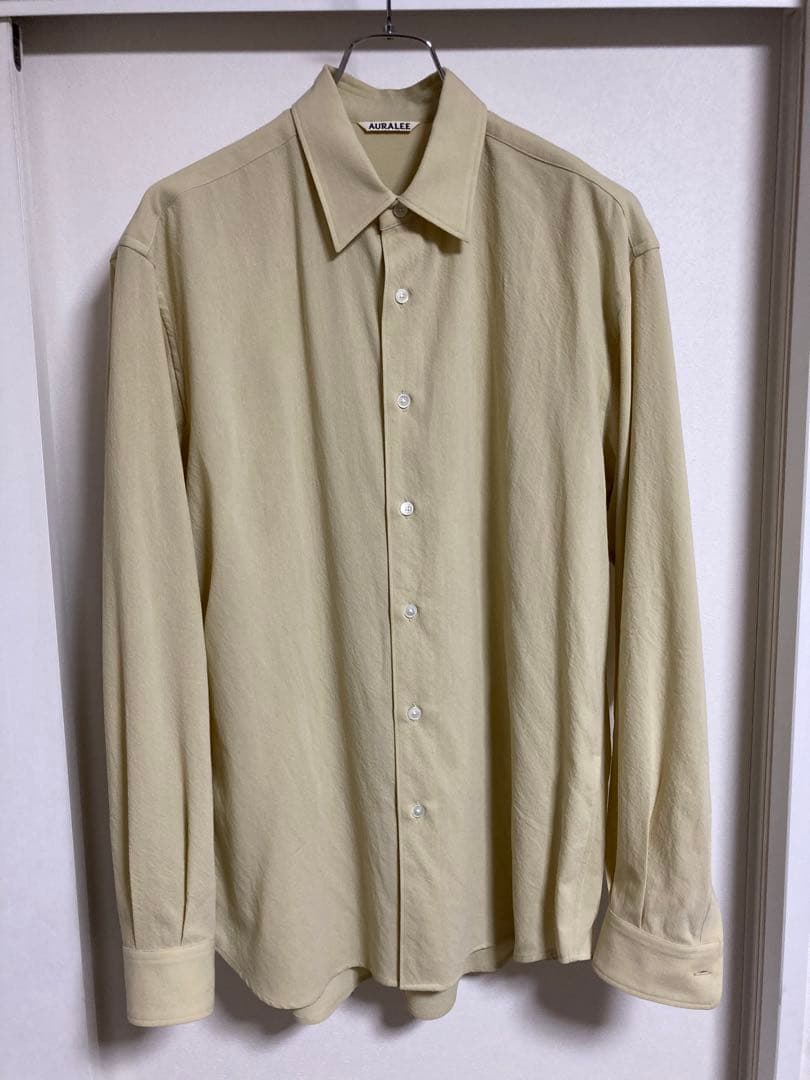 トップス AURALEE HARD TWIST WOOL VIYELLA SHIRT