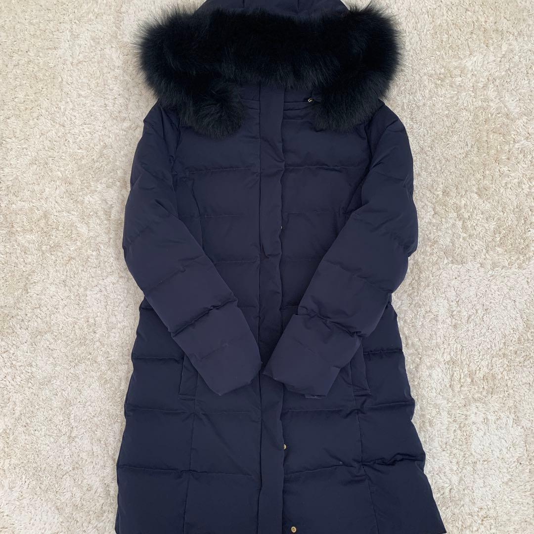 Demi-Luxe BEAMS FOXファーフードダウン ネイビー 40