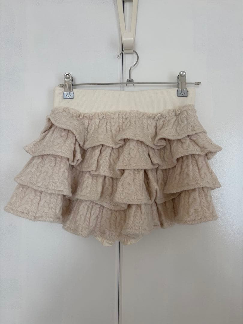 BunnyLis フーディーニットトップス×ティアードスカート