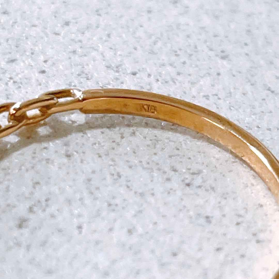 金*犀様 美品 K18 チェーンデザインリング