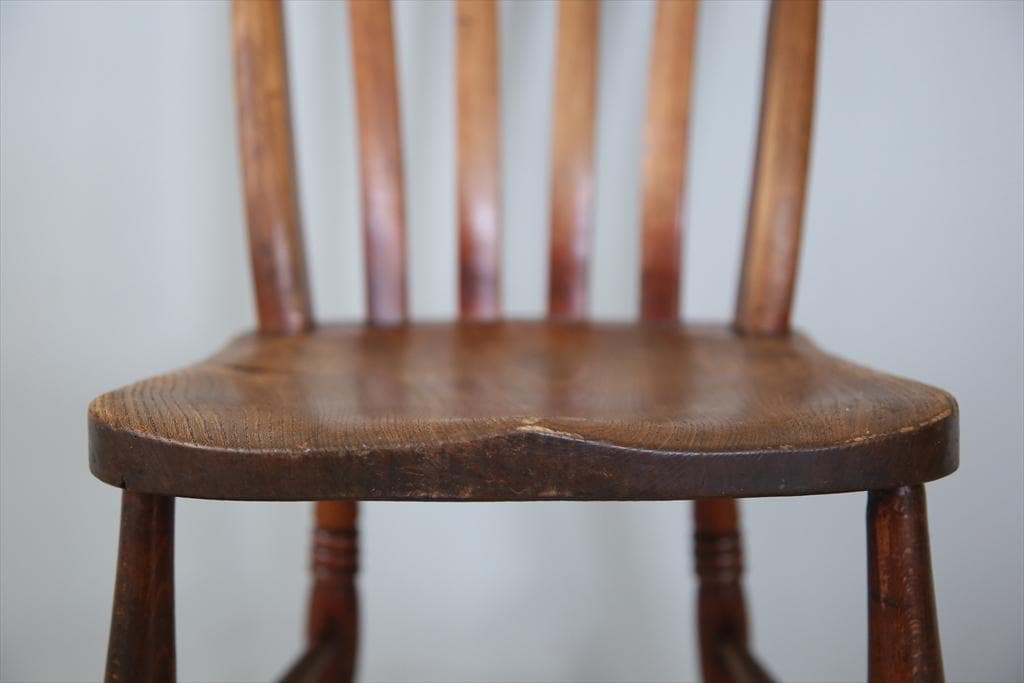 英国アンティーク木製キッチンチェア/ダイニングイス椅子/飾り棚(89-227-1