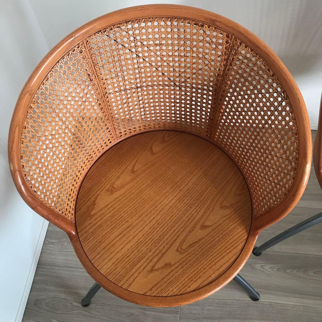 直接引取り限定✶ ウッドメッシュ回転椅子 2脚セット