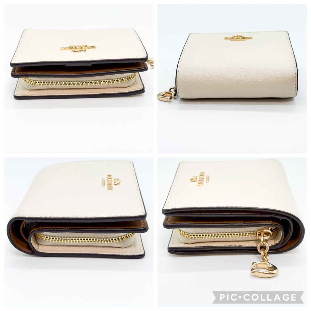 ♡美品♡ COACH コーチ 2つ折り財布 ホワイト系 レザー