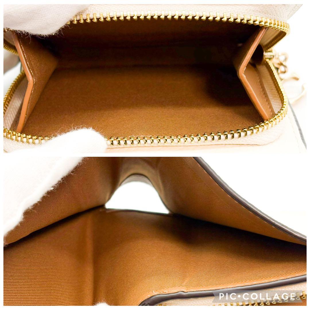 ♡美品♡ COACH コーチ 2つ折り財布 ホワイト系 レザー
