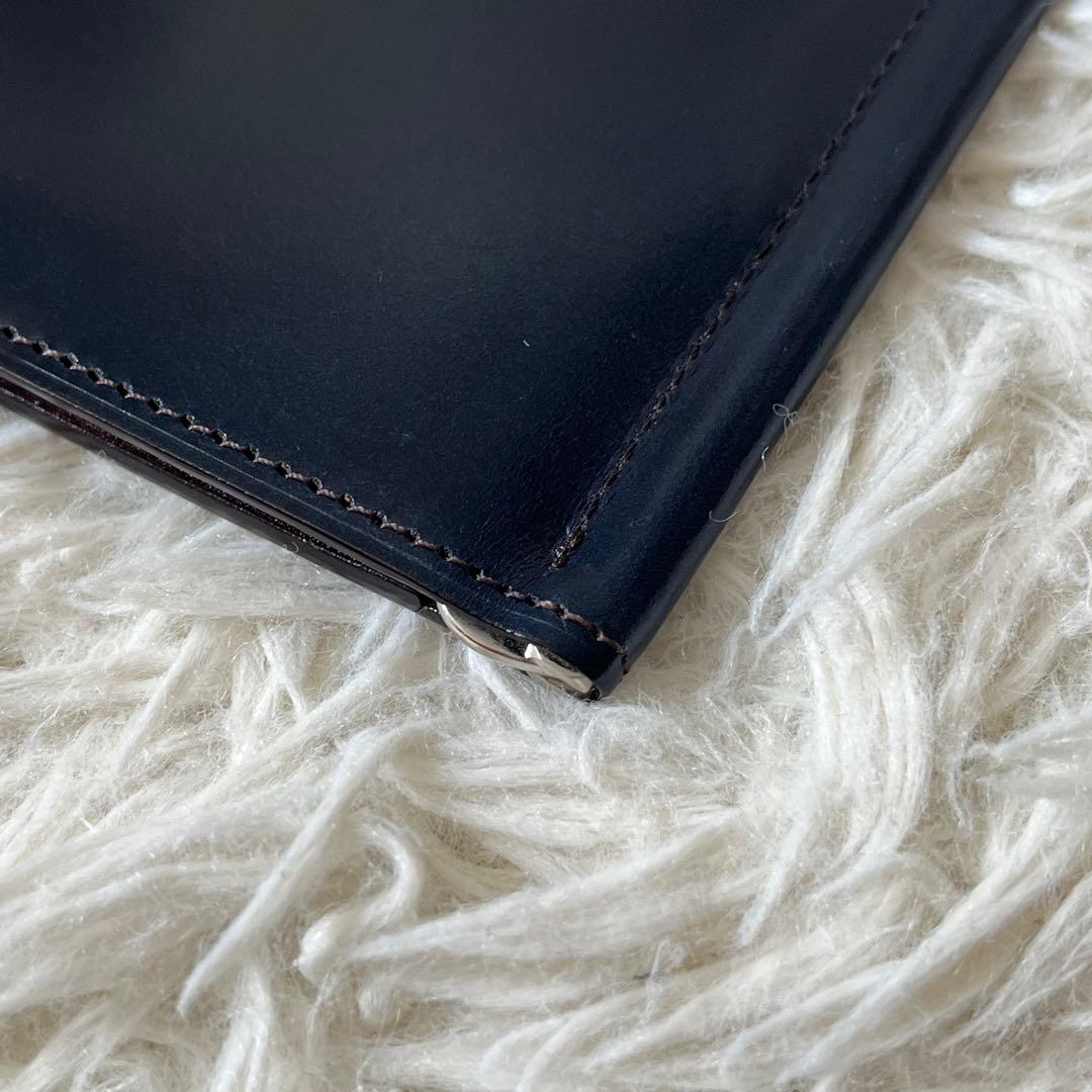 未使用級✨CYPRIS キプリス　マネークリップシェルコードバン　ネイビー