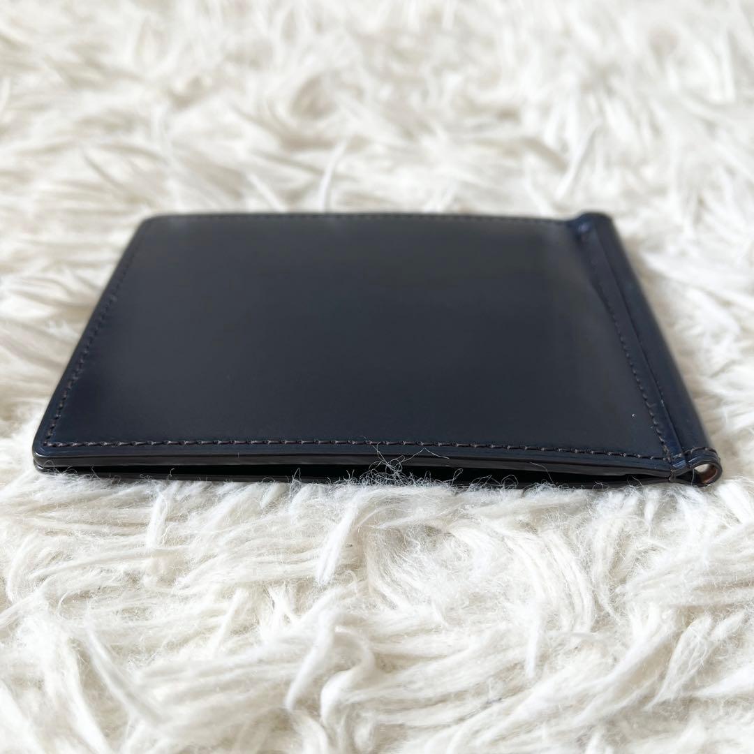 未使用級✨CYPRIS キプリス　マネークリップシェルコードバン　ネイビー