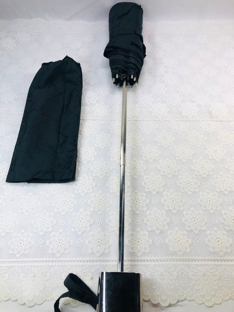 GUCCI/グッチ 折り畳み傘 GG柄 ナイロン 傘 ブラック