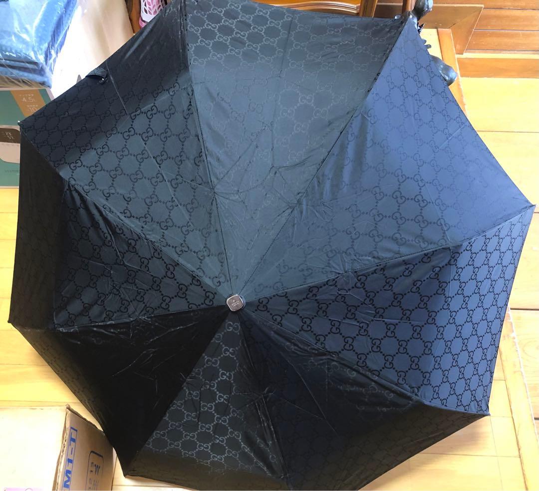 GUCCI/グッチ 折り畳み傘 GG柄 ナイロン 傘 ブラック