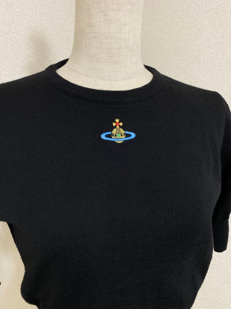9441.Vivienne Westwood オーブ刺繍 半袖ニット イタリア製