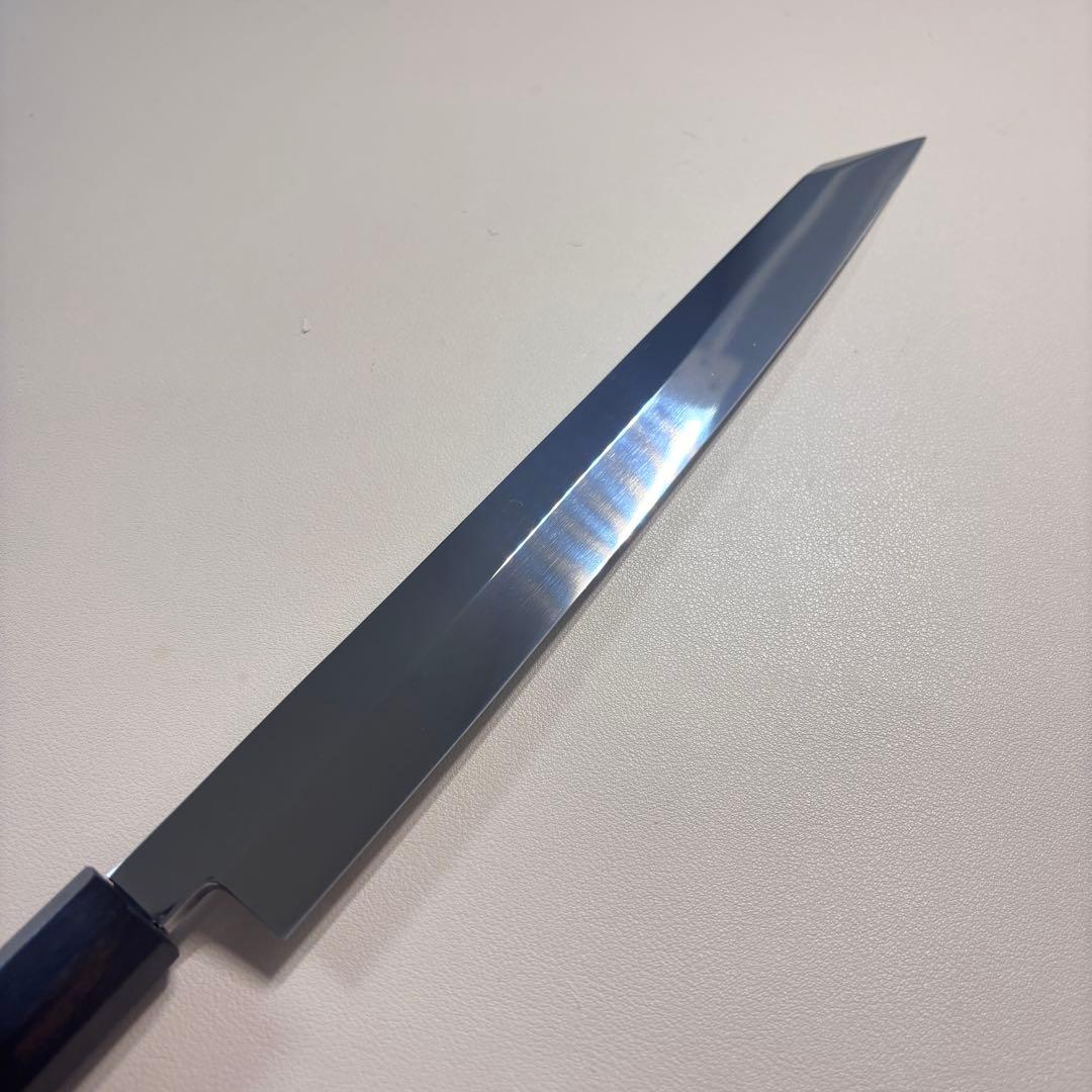 270mm 切付柳刃包丁 鏡面　天然木八角柄 刺身包丁 「全鋼」'_