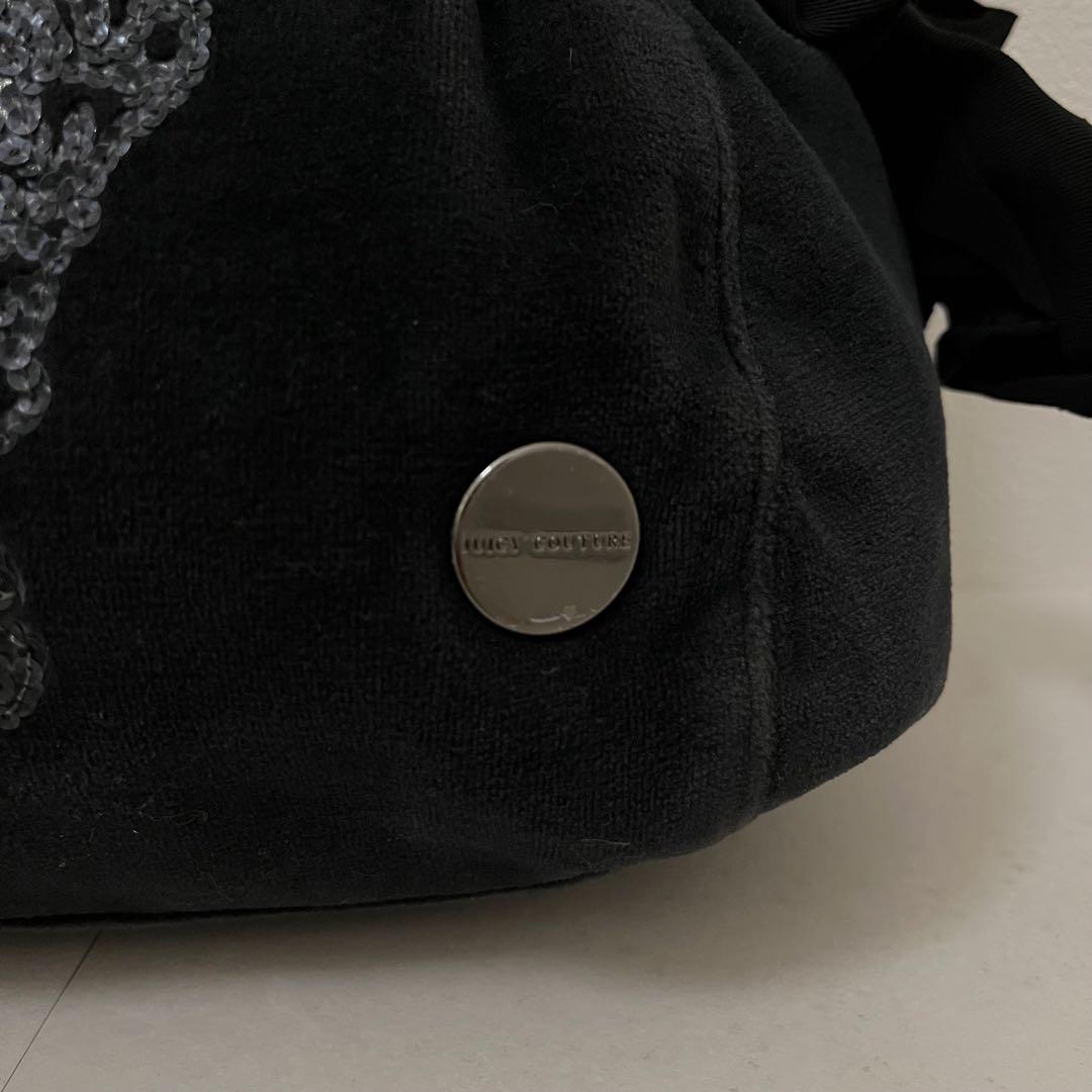 Juicy Couture 黒 ベロアハンドバッグ