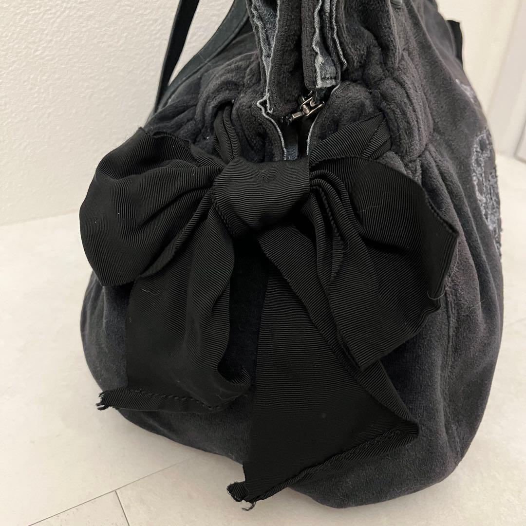 Juicy Couture 黒 ベロアハンドバッグ