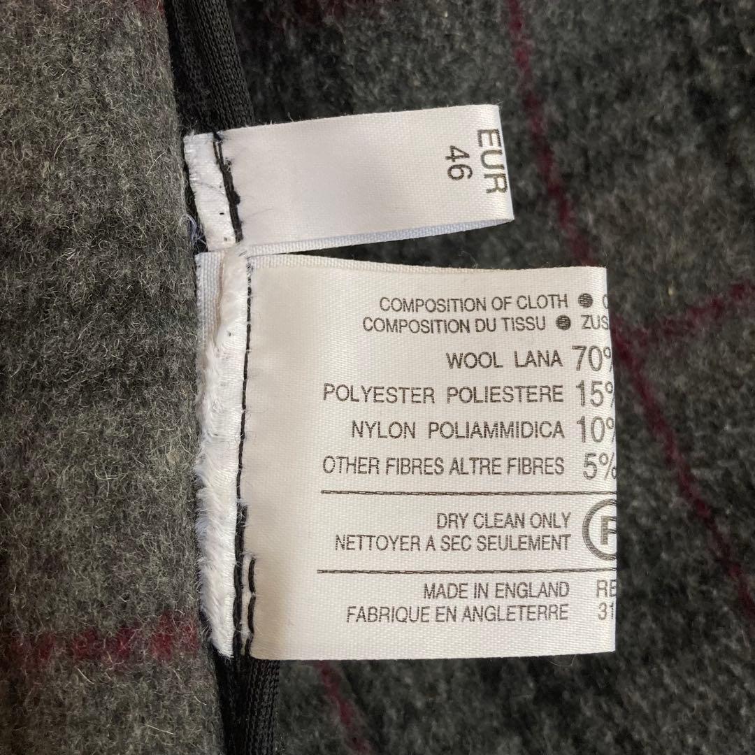 ビンテージ 英国製 ウール メルトン 裏チェック ロング ダッフルコート 36