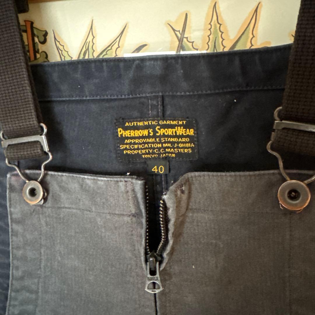 フェローズ FHERROW’S NAVYデッキオーバーオール　デッキパンツ　黒