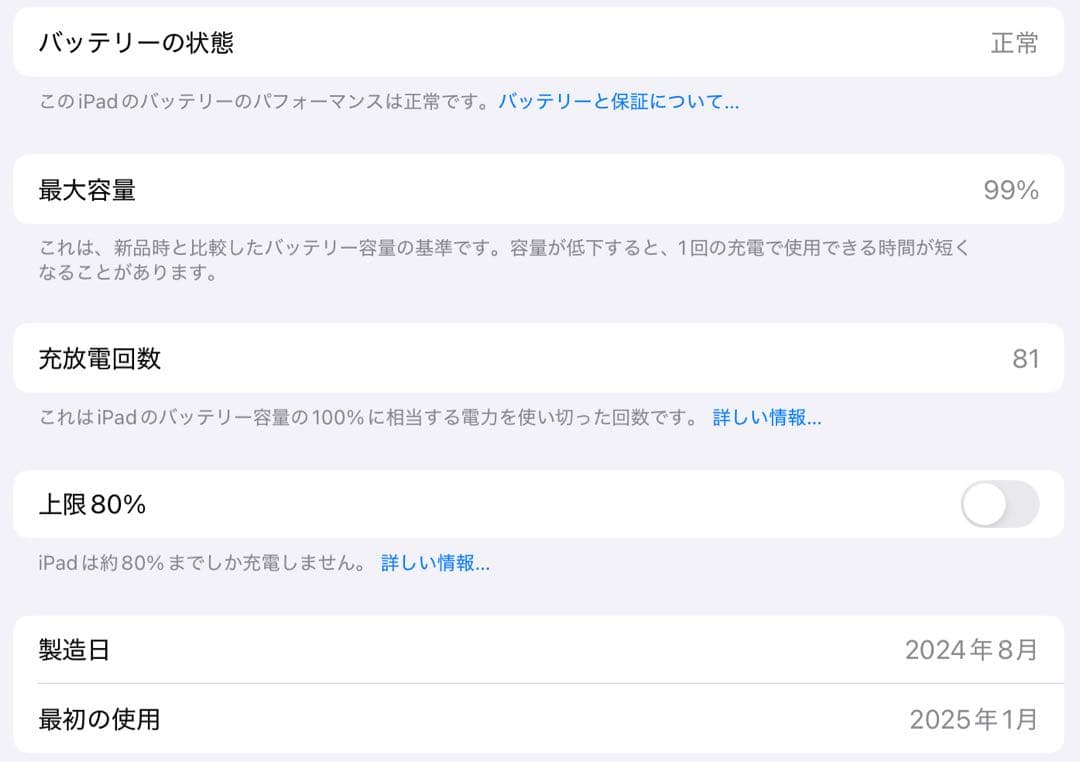 iPad mini (A17 Pro) Wi-Fiモデル 128GB ブルー
