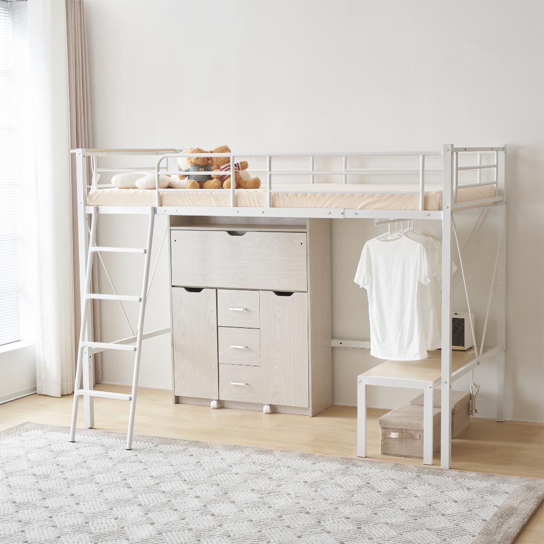 赤字価格！ロフトベッド シングル コンセント・ローデスク付き　2セット