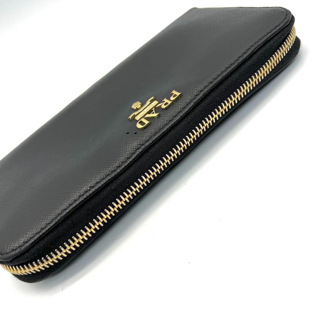 訳あり★プラダ PRADA 長財布 ラウンドファスナー サフィアーノ ブラック