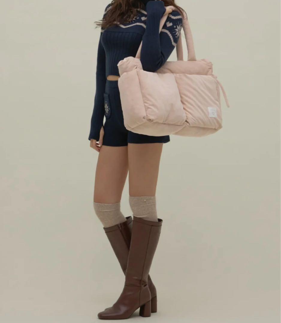バッグ andmary Mary quilting suede bag pink