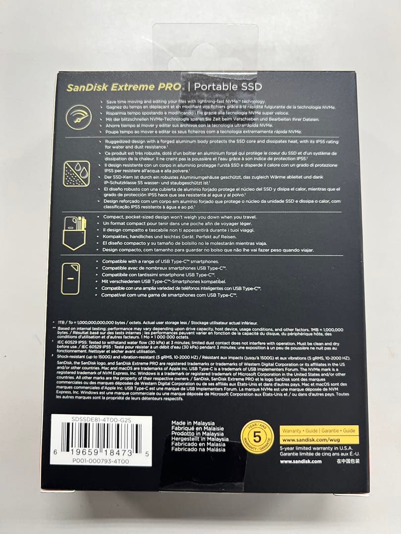 新品 SanDisk Extreme PRO 4TB SSD 2000MB/s