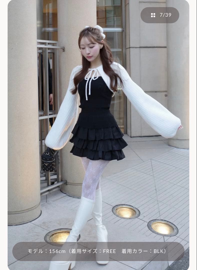 新品未使用　即日発送可能　ダーリッチ　ティアードフリルミニワンピース　ブラック