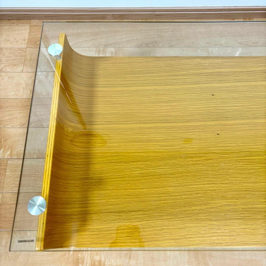 スペースエイジ ミッドセンチュリー 曲げ木 プライウッド ガラステーブル