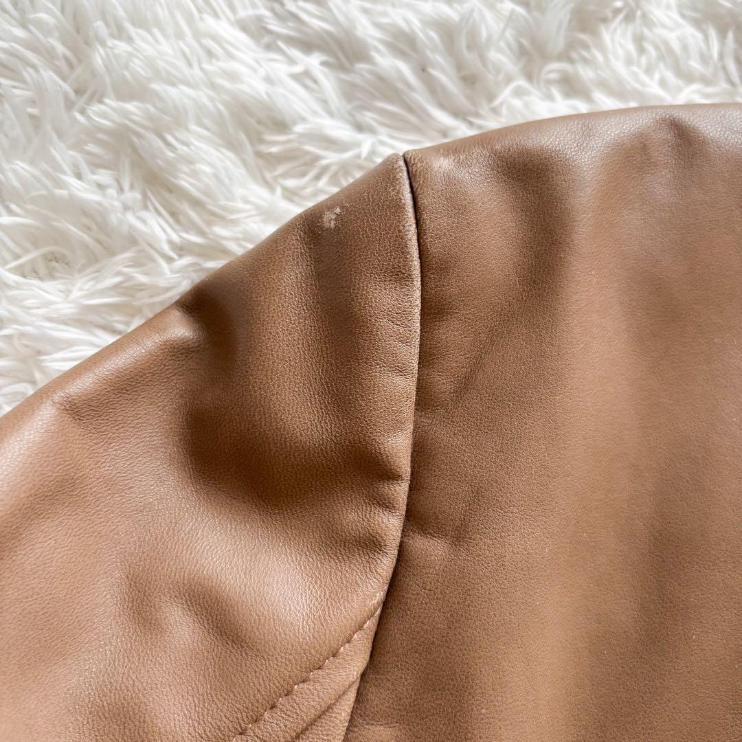 2way✨ダイアグラム　ライダースジャケット　フォックスファー　レザー　ブラウン