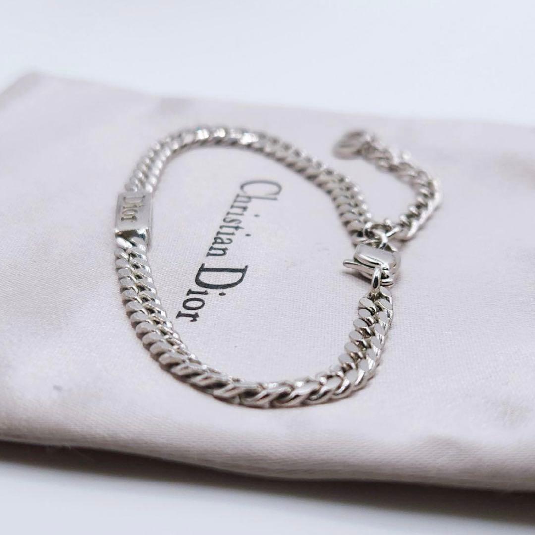 【美品】クリスチャンディオール Dior ブレスレット CDロゴ シルバー 希少