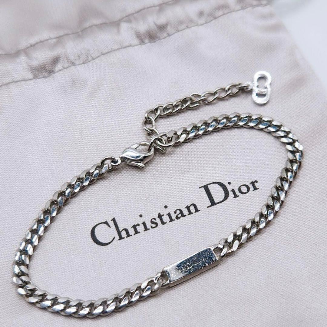 【美品】クリスチャンディオール Dior ブレスレット CDロゴ シルバー 希少