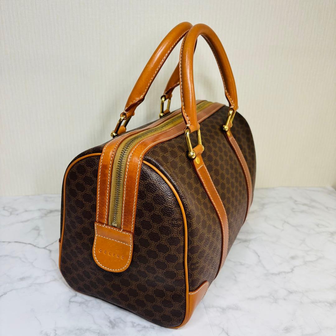 CELINE セリーヌ　ブラウン ハニカムパターン ボストンバッグ