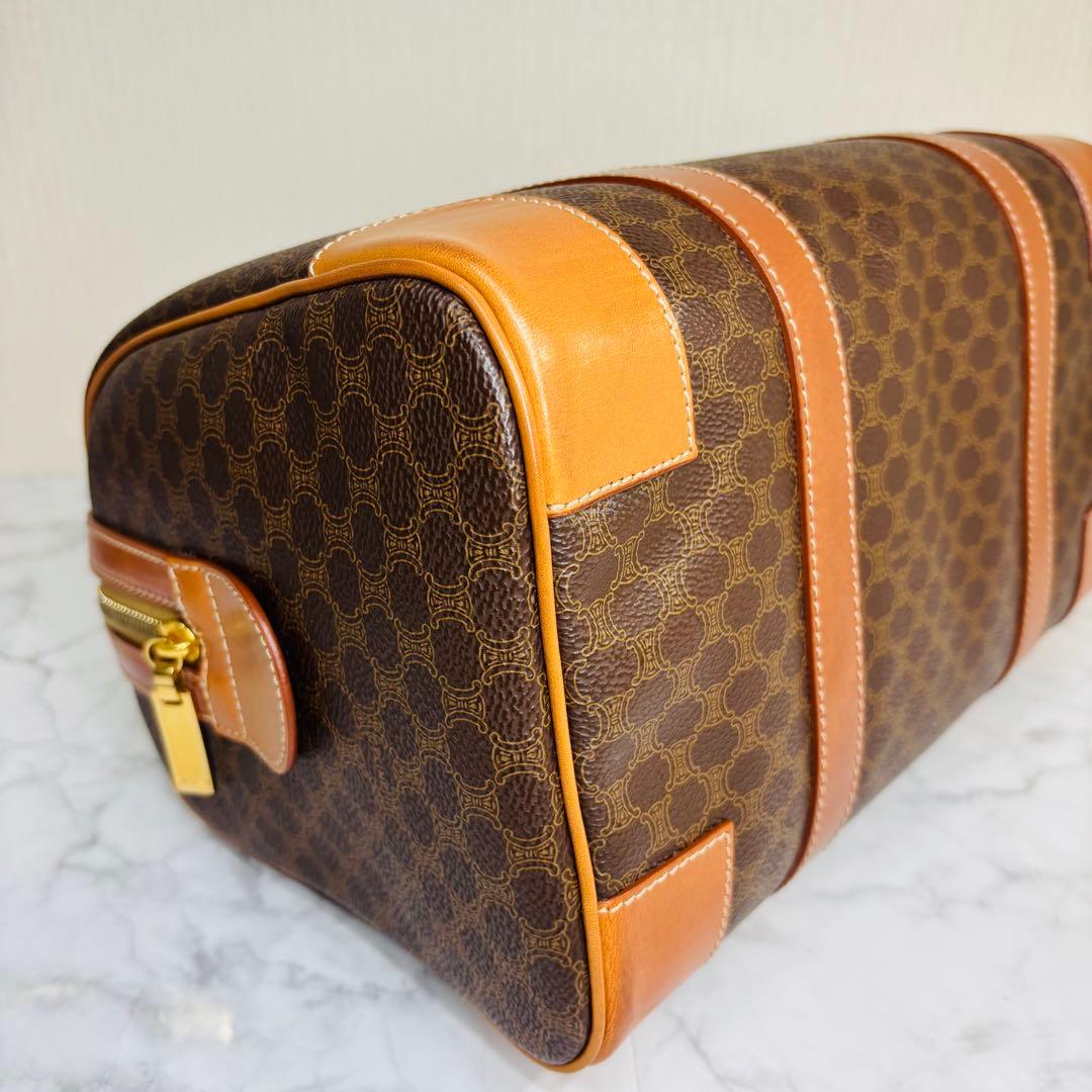 CELINE セリーヌ　ブラウン ハニカムパターン ボストンバッグ