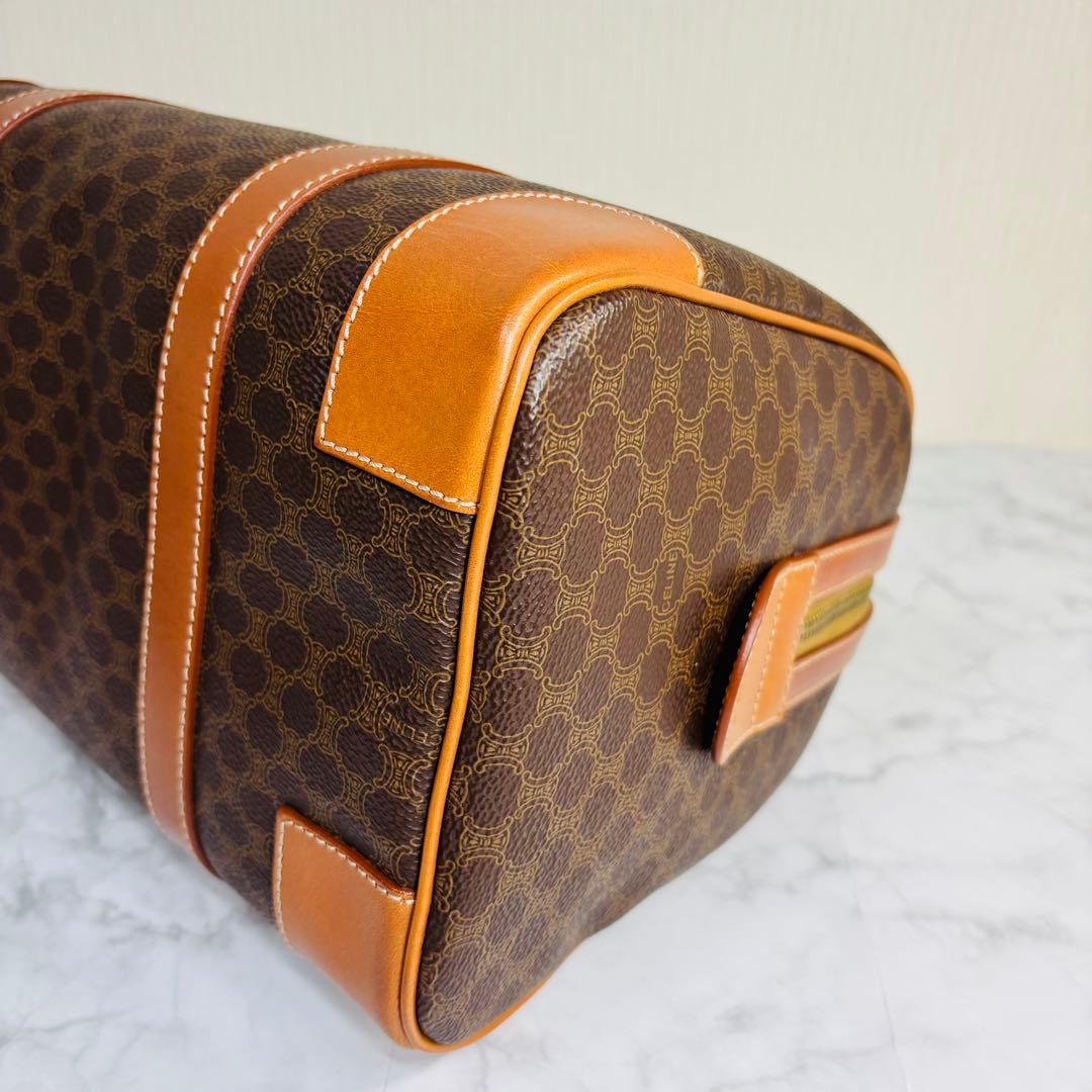 CELINE セリーヌ　ブラウン ハニカムパターン ボストンバッグ