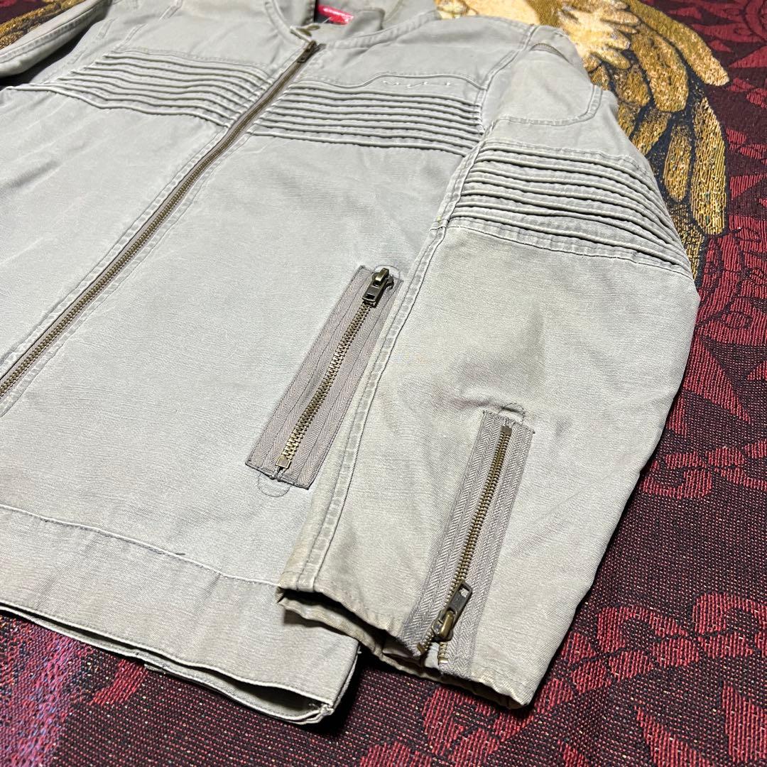 【即購入可】90s赤タグオークリーコットンシングルライダースダック地ギミック多数