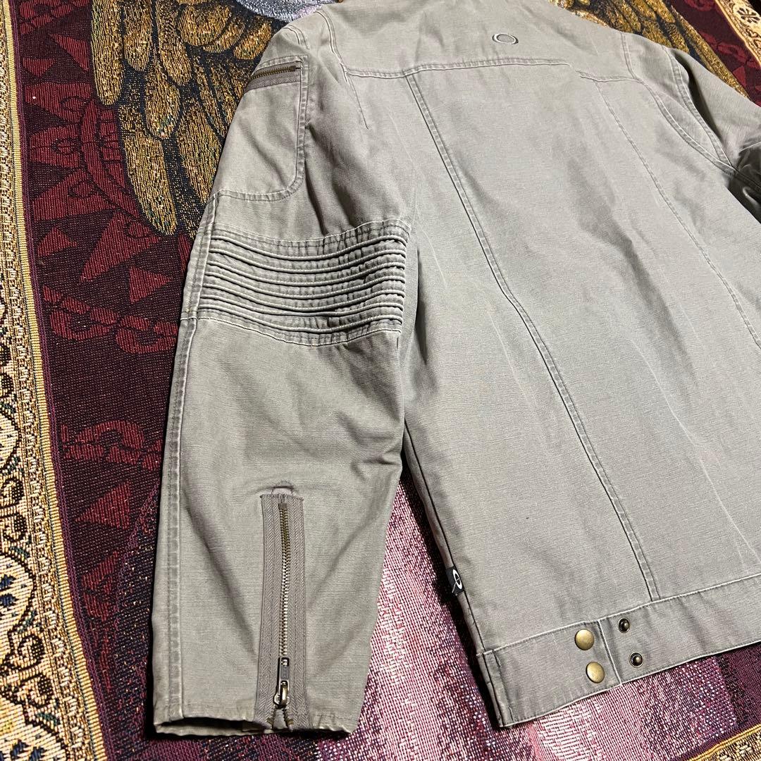 【即購入可】90s赤タグオークリーコットンシングルライダースダック地ギミック多数