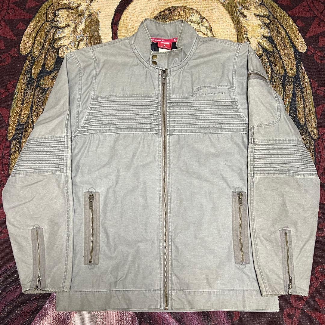 【即購入可】90s赤タグオークリーコットンシングルライダースダック地ギミック多数