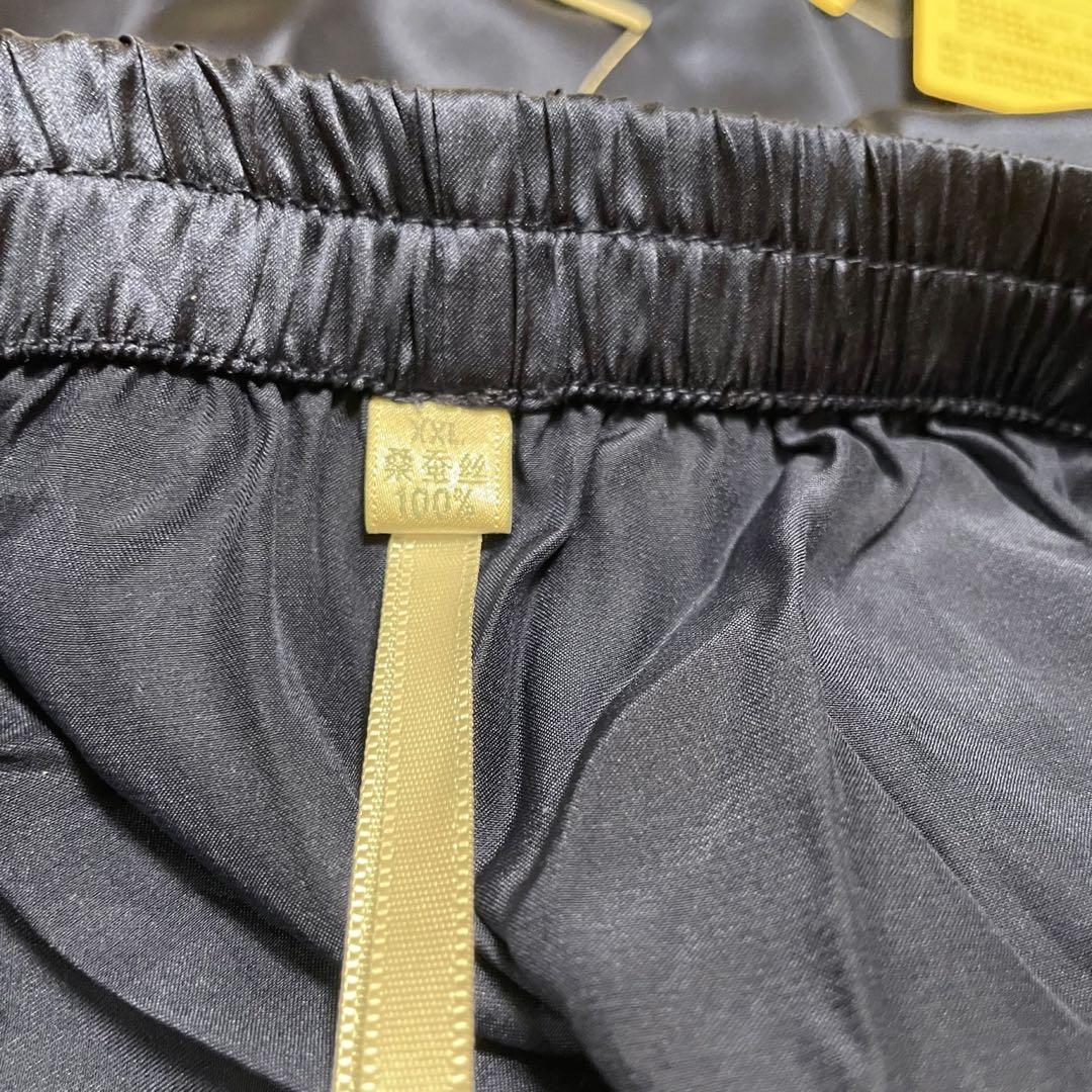 477 新品 レディースパジャマ ネイビー 絹100% 2XL 天然素材