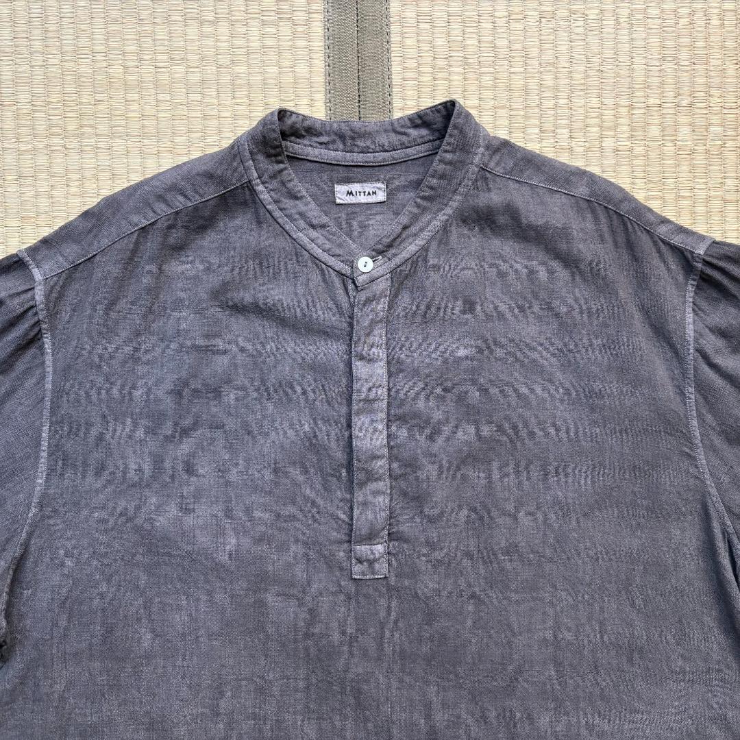 【美品】MITTAN カディクルタシャツ 松煙(濃) サイズ3
