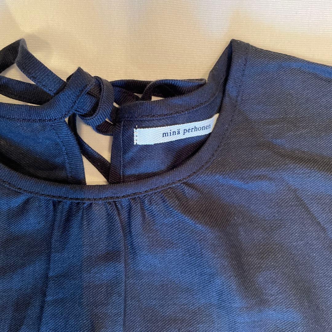 新品ミナペルホネン Sky flower ネイビー ドレス140㎝ ワンピース