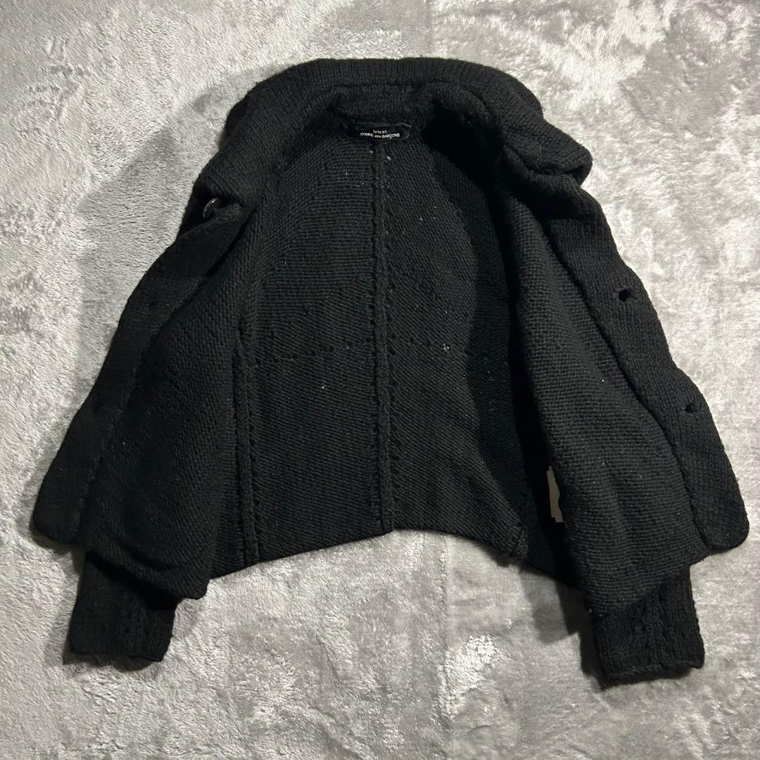 AD2006 06AW ウールニット丸襟ジャケット カーディガン 黒