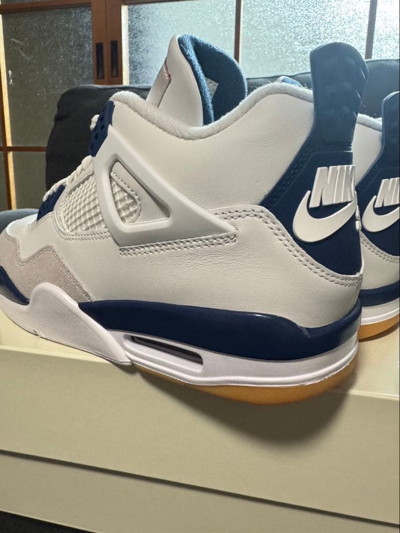 ヤ*ト様 Air Jordan 4 ホワイト/ネイビー/グレー