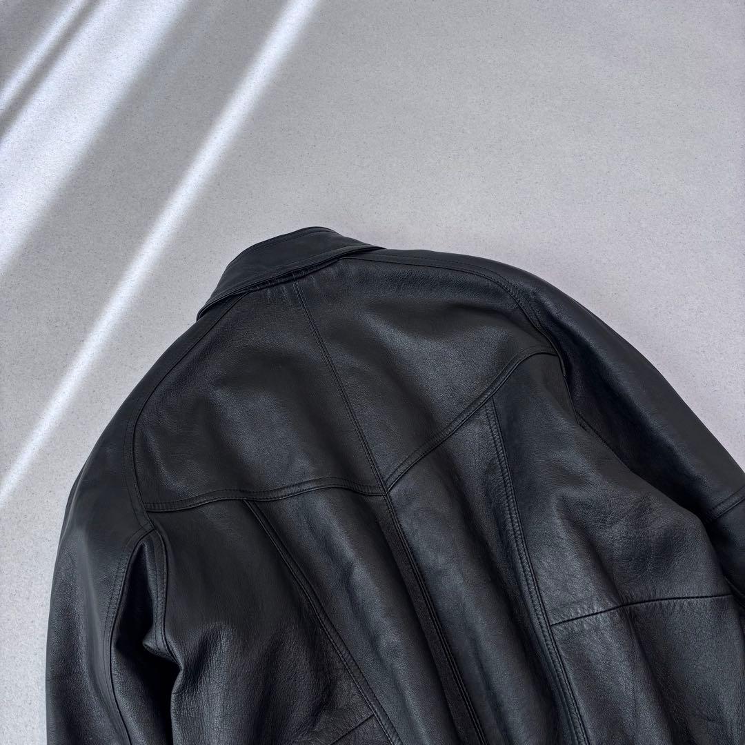 ヴィンテージ レザー ボンバージャケット L 本革 黒 90s A-2タイプ