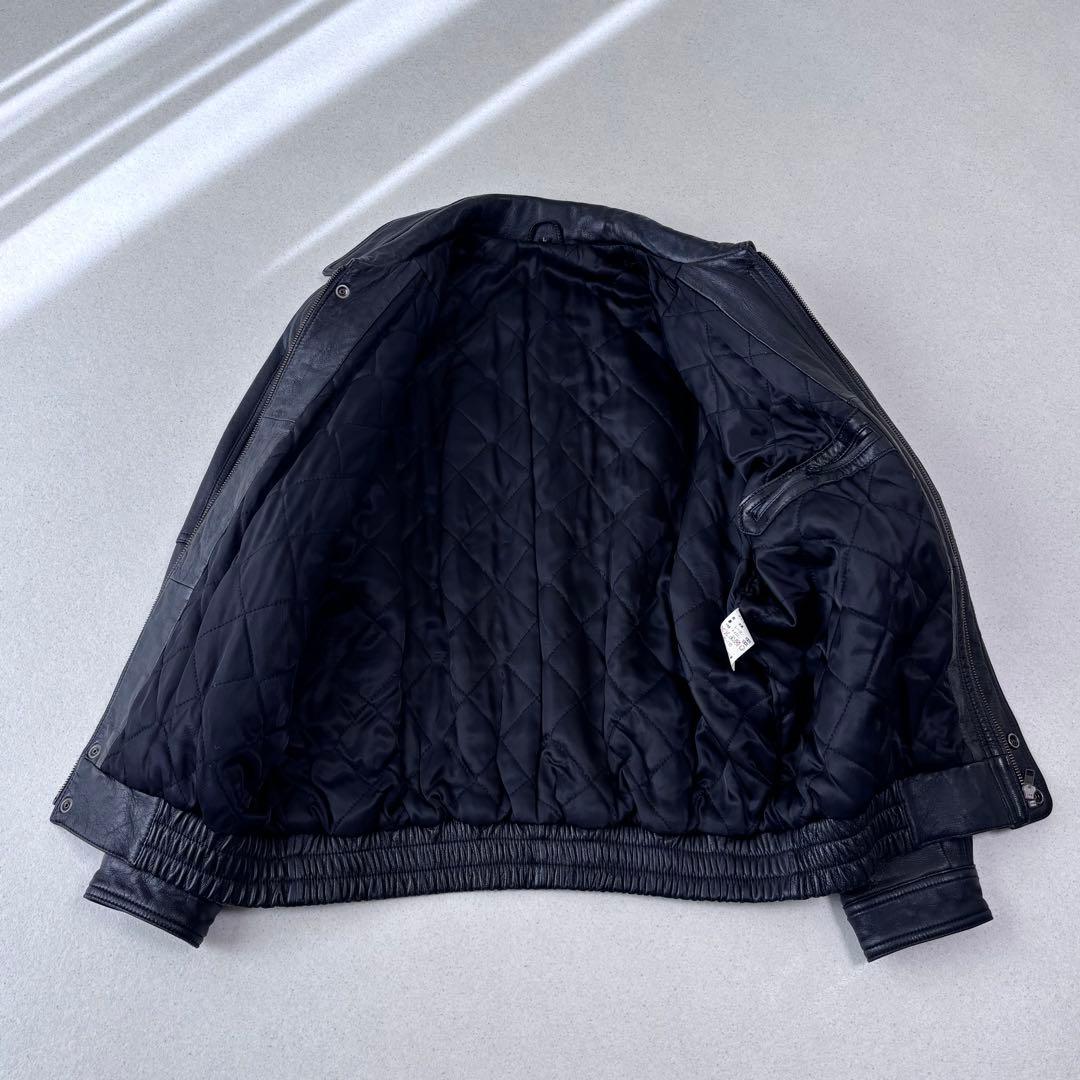 ヴィンテージ レザー ボンバージャケット L 本革 黒 90s A-2タイプ